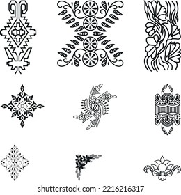 Alpona art, pattern, shape, element