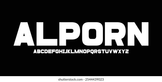 Alporn, Modern Future bold Alphabet Font Logo. Typography urban italic style fonts technology, sport, movie brand and logos. vector illustration