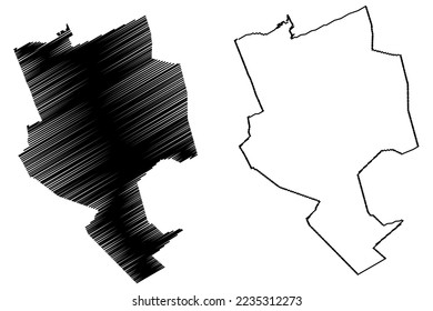 Alpoyeca municipality (Free and Sovereign State of Guerrero, Mexico, United Mexican States) map vector illustration, scribble sketch Alpoyeca map