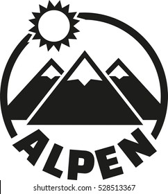 Alps button - german