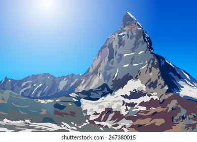 Alps Matterhorn Mountain Summer Landscape