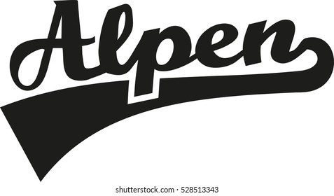 Alps word retro font - german