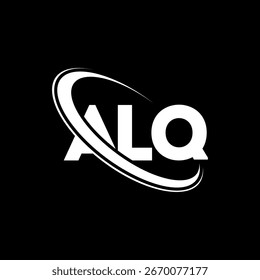 ALQ logo letter. ALQ letter logo design. Initials ALQ logo linked with circle and uppercase monogram logo. ALQ typography for technology, business and real estate brand.