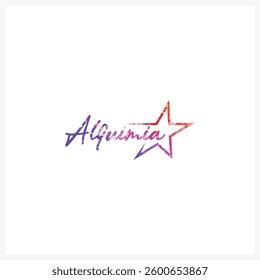 Alquimia Logo Design with Gradient Star Effect