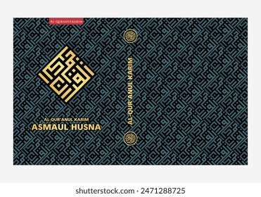 Al-Quran Buch Cover Design mit Kufi Muster und Ornament