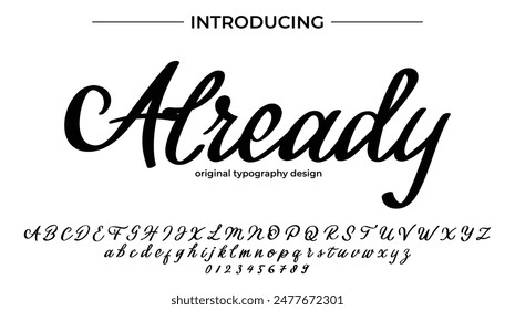 Already Font Stylish brush painted an uppercase vector letters, alphabet, typeface