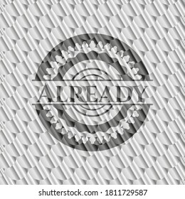 Already silver shiny badge. Scales pattern. Vector Illustration. Detailed. 
