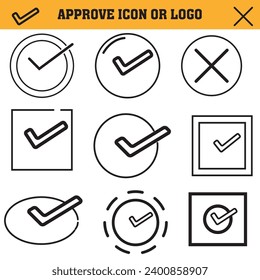 alright, no or Ok vector icon set. Check mark illustration sign collection. Yes and no symbol
