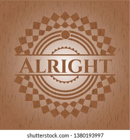 Alright retro wooden emblem