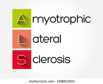 ALS - Amyotrophic Lateral Sclerosis acronym, medical concept background