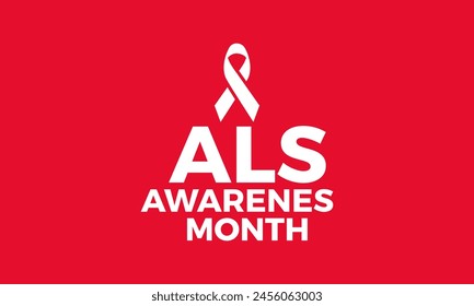 ALS (Amyotrophic lateral sclerosis) awareness month health awareness vector illustration. Disease prevention vector template for banner, card, background.