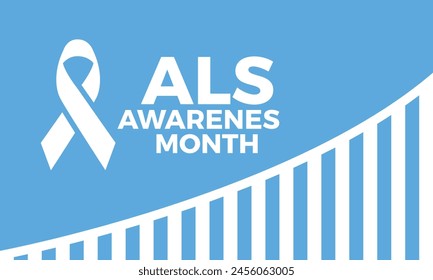 ALS (Amyotrophic lateral sclerosis) awareness month health awareness vector illustration. Disease prevention vector template for banner, card, background.