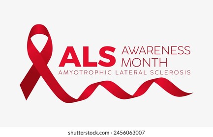 ALS (Amyotrophic lateral sclerosis) awareness month health awareness vector illustration. Disease prevention vector template for banner, card, background.