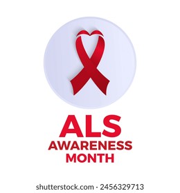 ALS (Amyotrophic lateral sclerosis) awareness month health awareness vector illustration. Disease prevention vector template for banner, card, background.