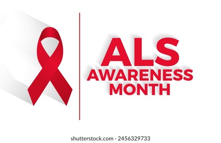 ALS (Amyotrophic lateral sclerosis) awareness month health awareness vector illustration. Disease prevention vector template for banner, card, background.