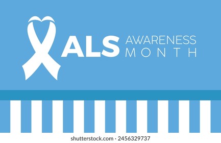 ALS (Amyotrophic lateral sclerosis) awareness month health awareness vector illustration. Disease prevention vector template for banner, card, background.