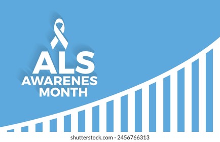 ALS (Amyotrophic lateral sclerosis) awareness month health awareness vector illustration. Disease prevention vector template for banner, card, background.