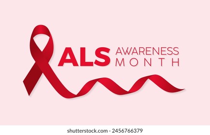 ALS (Amyotrophic lateral sclerosis) awareness month health awareness vector illustration. Disease prevention vector template for banner, card, background.