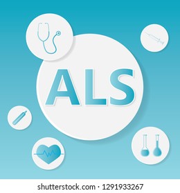 ALS (Amyotrophic Lateral Sclerosis) medical concept- vector illustration