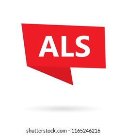 ALS (Amyotrophic Lateral Sclerosis) on a speach bubble- vector illustration