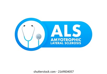 ALS Esclerosis Lateral Amiotrófica - enfermedad progresiva del sistema nervioso. Esclerosis lateral amiotrófica. Diseño de fondo de día