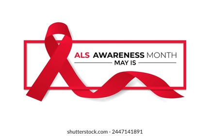 ALS awareness month is observed each year in may. It's raise awareness of the disease, share stories from people living with ALS .Banner poster, flyer and background design.