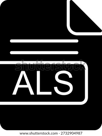 ALS File Format Glyph Vector Icon Design