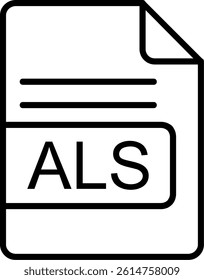 ALS File Format Line Vector Icon Design