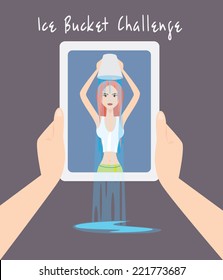 ALS Ice Bucket Challenge concept Vector EPS10. Social Media Charity Activity