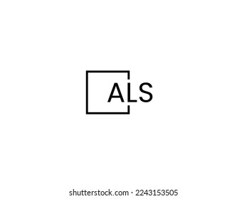 ALS letter creative modern elegant swoosh logo design