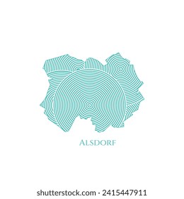 Alsdorf Map - World Map International vector template. German region silhouette vector illustration