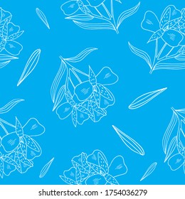 Alstroemeria flowers seamless pattern in vector. Floral print for textile, fabric, wrapping, wallpaper	