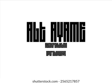 Alt Ayame font for logo and headline. Isolated vector typeset