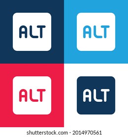 Alt blue and red four color minimal icon set