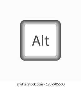 Alt Button. Symbol One of Tuts in Keyboard. Alternate Keypad for Design, Presentation, Website or Apps Elements - Vector.  Logo Template.