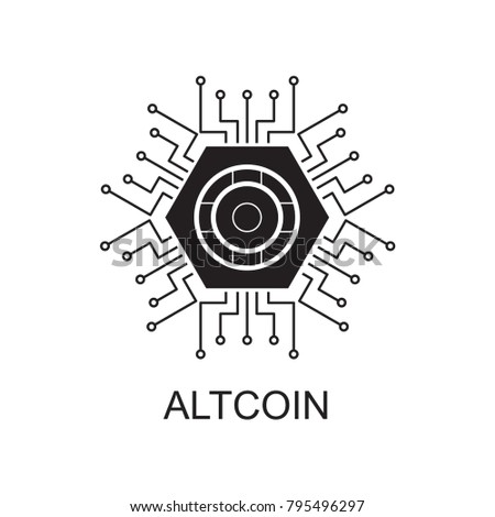 alt coin icon flat balck