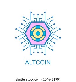  alt coin icon with flat colors