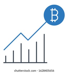 Alt and Digital Currency Comparison on white background, Bitcoin Price Raise concept, Cryptocurrency rate Hike vector icon design