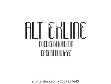 Alt Exline font for logo and headline. Isolated vector typeset