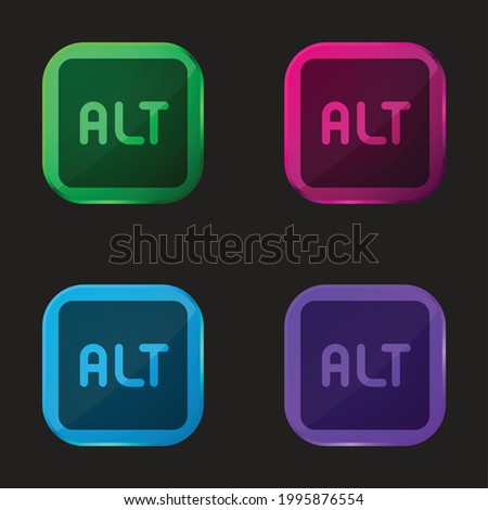 Alt four color glass button icon