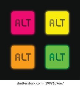 Alt four color glowing neon vector icon