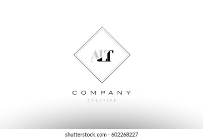 alt a l t retro vintage simple rhombus three 3 letter combination black white alphabet company logo line design vector icon template 