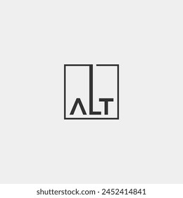 ALT logo letters inside square frame in contemporary black and white style