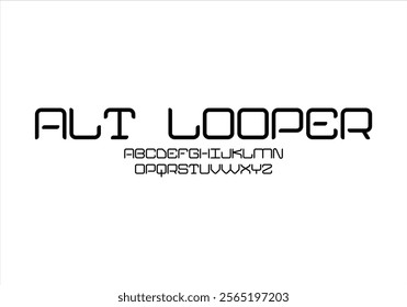 Alt Looper font for logo and headline. Isolated vector typeset