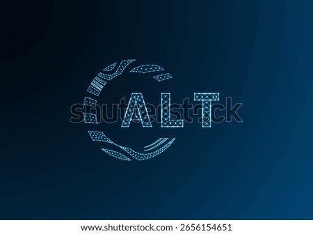 ALT low poly letter logo vector design. ALT lower poly logo design. ALT unique low poly logo design.