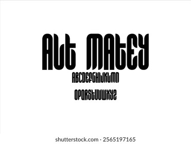 Alt Matey font for logo and headline. Isolated vector typeset