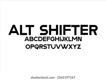 Alt Shifter font for logo and headline. Isolated vector typeset