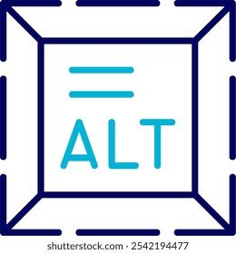 Alt Text Blue Mixed Vector Icon Design