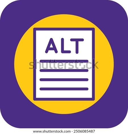 Alt text Filled Curve Vector Icon Design