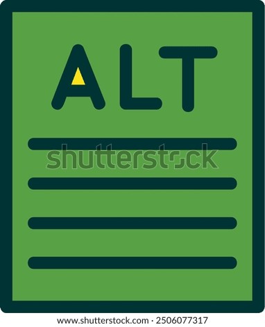 Alt text Filled Two Color Vector Icon Design